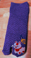 Children's Tabi Socks in purple with white and red dog