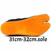 Bottom of rubber outsole of black jikatabi