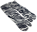 Black and White Zebra Fleece Tabi Socks