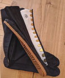 Hand-Made Jikatabi from Japan showing the kohase fasteners and the stitching