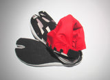 Shatter Pattern Jikatabi - Tabi Boots, Black with Red Lining