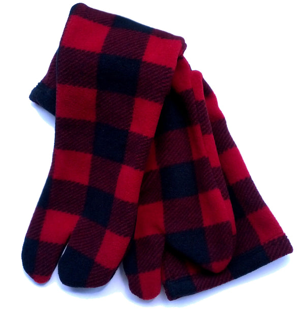 Red Plaid Fleece Tabi Socks