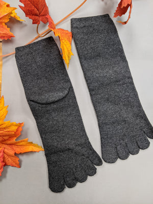 Warm 5-Toe Ankle Socks With Heel
