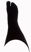 Tall Black Cashmere Tabi Socks on a Foot