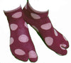 Tabi Socks - Red with Pink Polka Dots