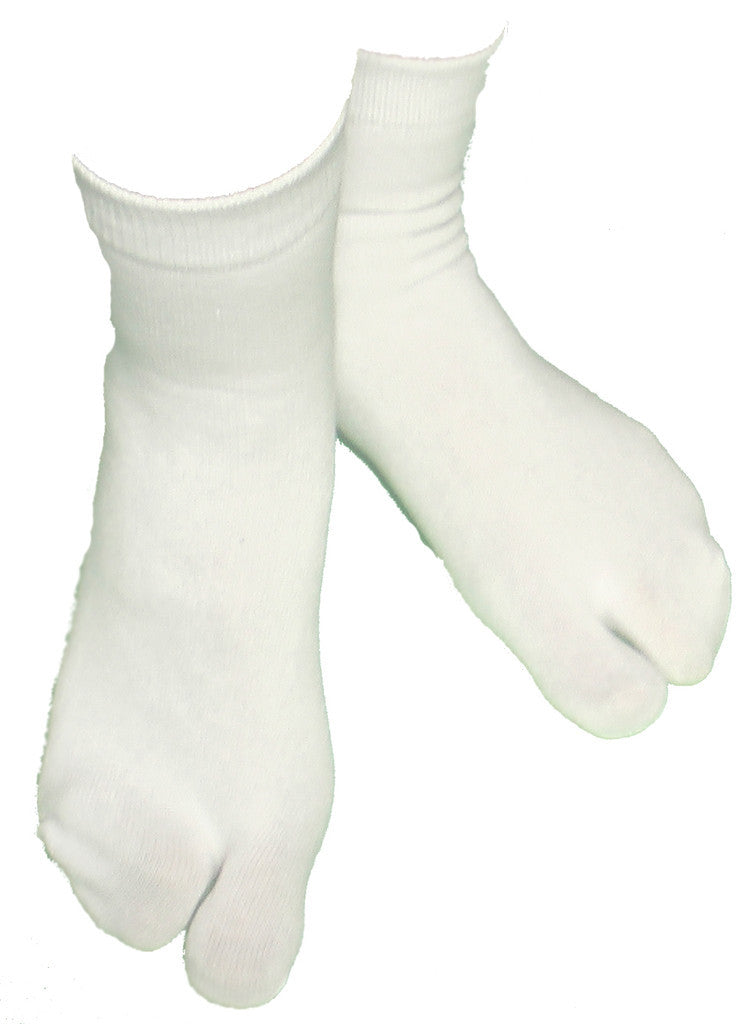 Feet wearing white tabi ankle socks