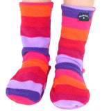 front view of cozy Fleece non-slip socks for children in stripes