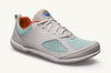 Side view of Lems Primal 2 in Cloud. Light grey-purple and pale blue upper and outsole, tan lining.
