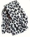Fleece tabi socks for children in a white, grey and black leopard pattern