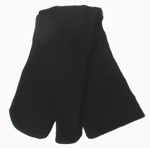 Pair of black tabi socks folded